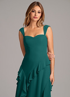 Azazie Sloane Bridesmaid Dresses Peacock A-Line Sweetheart Neckline Chiffon Dress image7