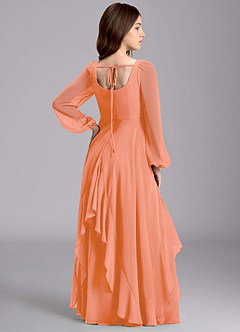 Azazie Clara Junior Sunset A-Line Blouson Chiffon Dress image8