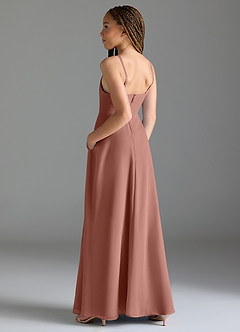 Azazie Moira Junior Cedar Rose A-Line with Pockets Chiffon Dress image2
