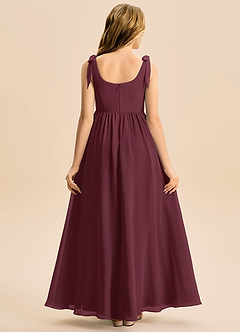 Azazie Delia Junior Abito A-Line in Chiffon Fiocco Cabernet image6