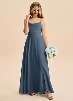 Azazie Bear Junior Neptune A-Line Pleated Chiffon Dress image3