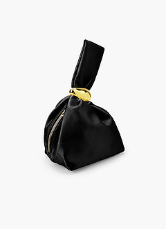 front Satin Wristlet Bag