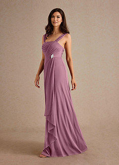 Azazie Clinton Mother of the Bride Dresses Vintage Mauve A-Line Pleated Mesh Dress image6