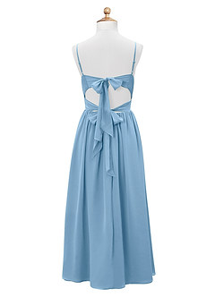 Azazie Zeya Junior Steel Blue A-Line Chiffon Dress image8