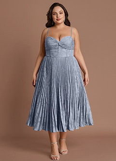 Annie Powder Blue Pleated Midi Dress image4