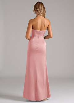 Azazie Johana Bridesmaid Dresses Powder Pink Mermaid Off the Shoulder Stretch Satin Convertible Dress image7