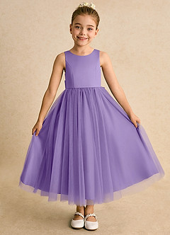 Azazie Solia Flower Girl Dresses Tahiti Ball-Gown Bow Tulle Dress image2