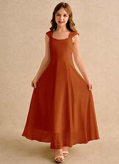 Azazie Oasis Junior Formal Flower Girl Klänningar Klä A-Line i Chiffong Plisserad image4