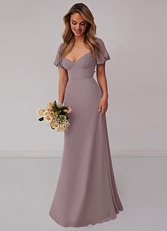 Barbie ♥ Azazie Bridesmaid Dresses Dusk A-Line Pleated Chiffon Dress image6
