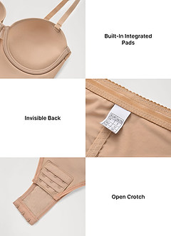 front X-förmiger Shapewear-Body mit Bauchkontrolle (abnehmbare Träger)