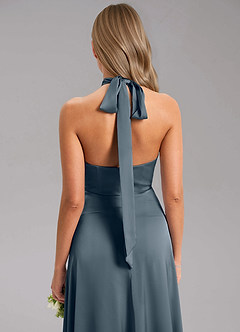 Azazie Tracie Bridesmaid Dresses Twilight A-Line Side Slit Stretch Satin Dress image7
