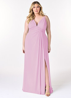 Azazie Maren Allure Bridesmaid Dresses A-Line V-Neck Lace Chiffon Floor-Length Dress image6