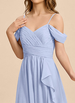 Azazie Elowen Junior Jurk van Chiffon met A-Lijn Off the Shoulder Ijs image4