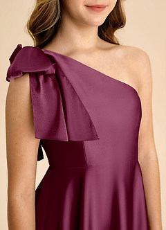 Azazie Penguin Junior Abito A-Line in Raso Elasticizzato Fiocco Gelso image7