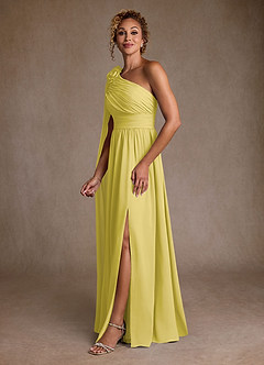 Azazie Lancaster Mère de la mariée Robes Robe Trapèze en Mousseline de soie Une épaule Canari image5