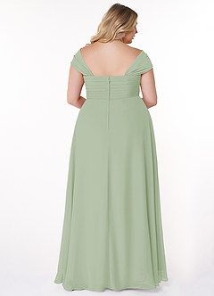 Azazie Kaitlynn Bridesmaid Dresses Dusty Sage Empire Ruched Chiffon Convertible Dress image11