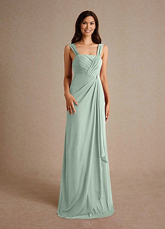 Azazie Clinton Mother of the Bride Dresses Agave A-Line Pleated Mesh Dress image7