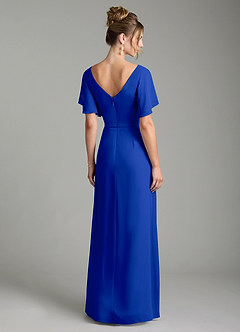 Azazie Ambrosia Vestidos de damas de honor Vestido de Azul Real de Gasa de Corte en A con Plisado image6