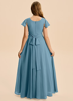 Azazie Cady Junior Abito A-Line in Chiffon Plissettato Bermuda image2