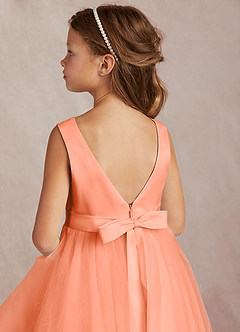 Azazie Marlee Final Sale Sunset A-Line Pleated Matte Satin Dress image5