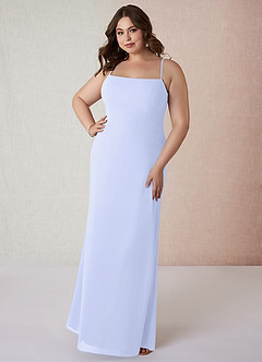 Azazie Tayla Bridesmaid Dresses Lavender Sheath Square Neckline Chiffon Dress image6