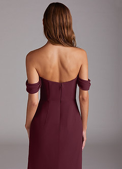 Azazie Saige Bridesmaid Dresses Cabernet A-Line Off the Shoulder Chiffon Convertible Dress image6