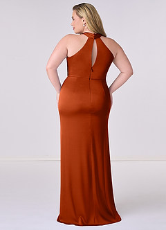 Barbie ♥ Azazie Bridesmaid Dresses Paprika Sheath Stretch Satin Dress image8