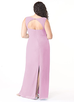 Azazie Flori Jurken voor bruidsmeisjes Jurk van Chiffon met Kolom Vierkante halslijn Snoep Roze image8