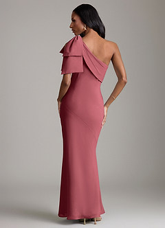 Azazie Yuanna Bridesmaid Dresses Merlot Mermaid One Shoulder Chiffon Dress image6