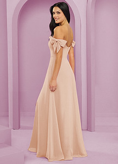 Barbie ♥ Azazie Bridesmaid Dresses English Rose A-Line Off the Shoulder Chiffon Convertible Dress image6
