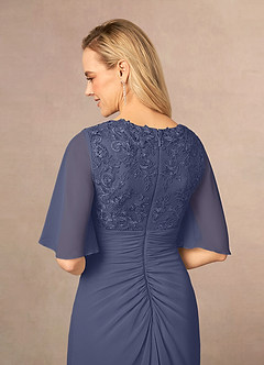 Azazie Carson Mother of the Bride Dresses Stormy A-Line V-Neck Lace Chiffon Dress image5