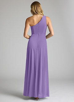 Azazie Brooke Bridesmaid Dresses Tahiti A-Line One Shoulder Mesh Dress image5