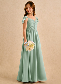 Azazie Meimei Girls Formal Flower Girl Klänningar Klä A-Line i Chiffong Plisserad image4