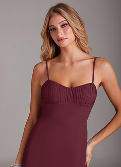 Azazie Breonna Bridesmaid Dresses Cabernet A-Line Sweetheart Neckline Chiffon Dress image5