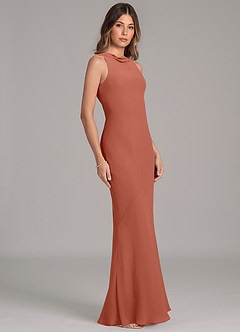 Azazie Allettie Final Sale Clay Mermaid Chiffon Dress image5