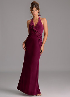 Azazie Valerie Robes de demoiselle d'honneur Robe Sirène en velours Cabernet image4
