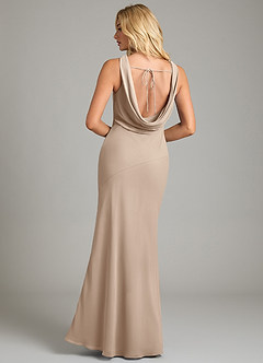 Azazie Rylina Bridesmaid Dresses Taupe Mermaid Pleated Chiffon Dress image6