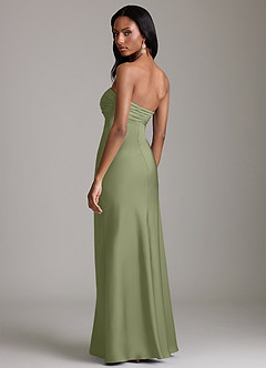 Azazie Saylor Bridesmaid Dresses Garden Sage Mermaid Strapless Stretch Satin Dress image5