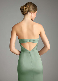 Azazie Leonis Bridesmaid Dresses Matcha Mermaid Pleated Stretch Satin Convertible Dress image7