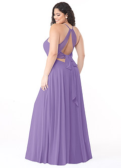 Azazie Evalleen Robes de demoiselle d'honneur Robe Trapèze en Mousseline de soie Plissée Tahiti image8