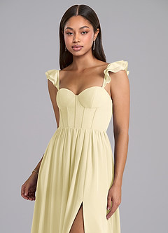 Azazie Denisse Suknie dla druhen Linia A Marszczony Szyfon Do ziemi Sukienka image6