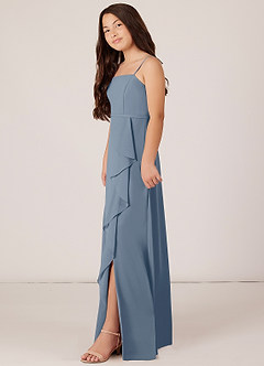 Azazie Kaylee Junior Twilight A-Line with Belt Chiffon Dress image3