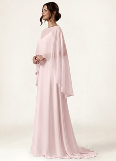 front Azazie Peleryna szyfonowa w pasującym kolorze, wysoka i niska, przezroczysta