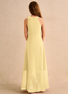 Azazie Boop Girls Formal Robe Demoiselle D'honneur Fillette Robe Trapèze en Mousseline de soie Nœud Beurre image2