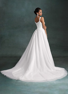 Azazie Jasmine Vestidos de novia Vestido Diamante Blanco de Mikado elástico de Corte Princesa image2