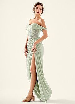 Seraphinalyn Light Green Satin Faced Chiffon Satin Faced Chiffon Prom Dress image3
