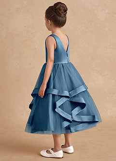 Azazie Posy Flower Girl Dresses Bermuda A-Line Beaded Tulle Dress image2