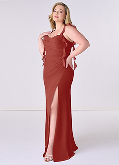 Barbie ♥ Azazie Bridesmaid Dresses Terracotta Mermaid Corset Chiffon Dress image9