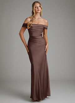 Azazie Hayden Bridesmaid Dresses Ganache Mermaid Corset Stretch Satin Dress image1