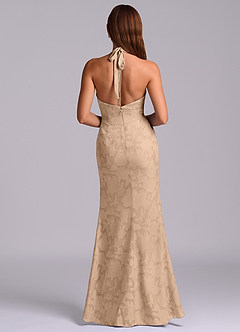 Azazie Valerie 신부 들러리 드레스 인어 주름진 플로럴 번아웃 바닥 길이 드레스 image7